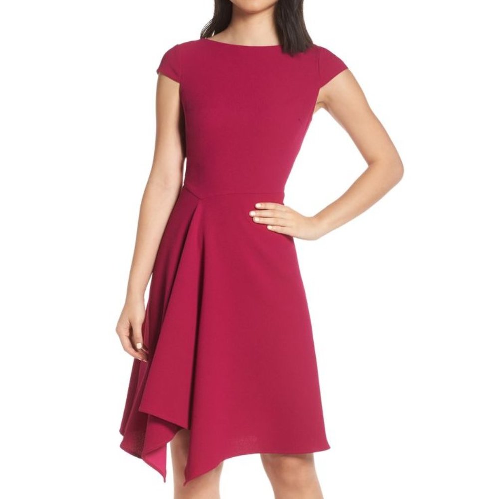 Harper Rose Fuschia Fit and Flare Dress,  US 2P
